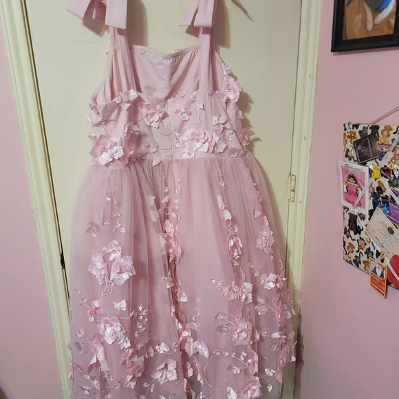 JessaKae Light Pink Dress with Flowers - Picture 7 of 8